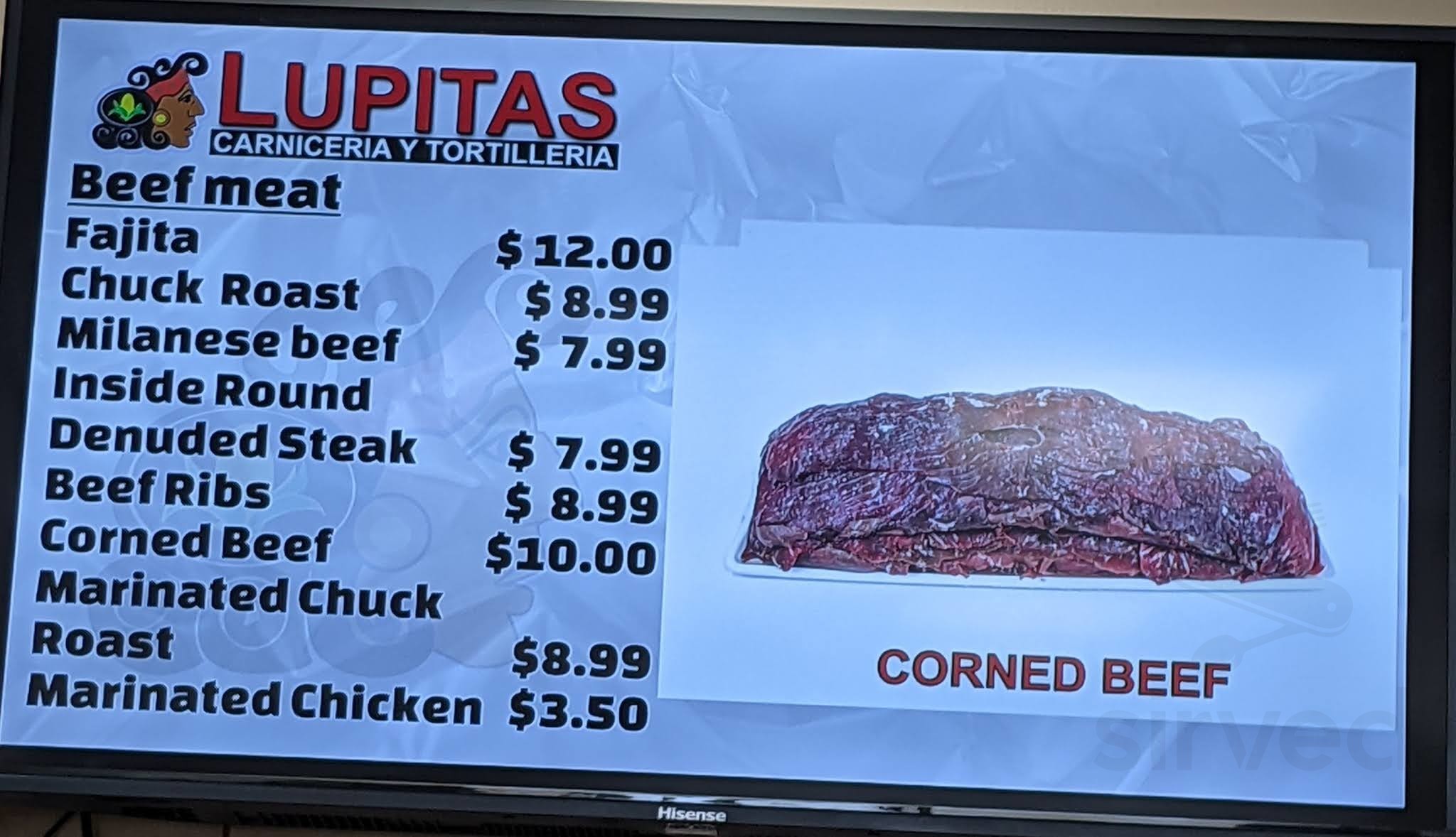 Lupitas Carniceria & Tortilleria menu in Charlotte, North Carolina, USA