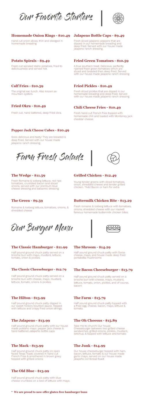 Local Flavor Branson menu in Branson, Missouri, USA
