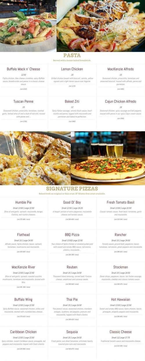MacKenzie River Pizza Co. menu in Missoula, Montana, USA