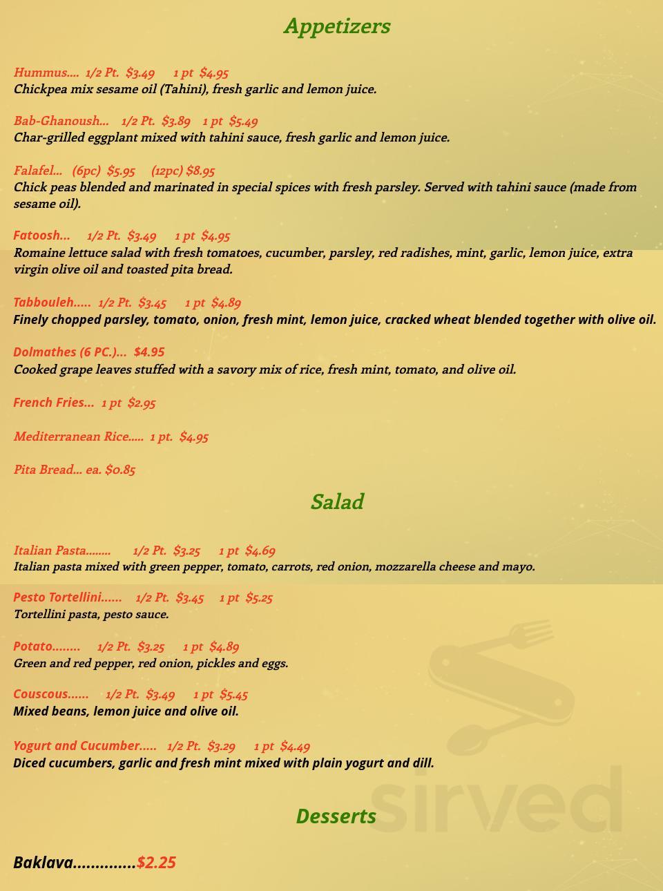 S&S Deli menu in Dixon, California