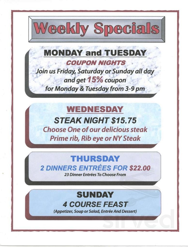 Golden Dawn Diner menus in Hamilton Township, New Jersey, United States