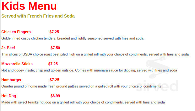 Liberty Bell Restaurant menu in Stoneham, Massachusetts, USA