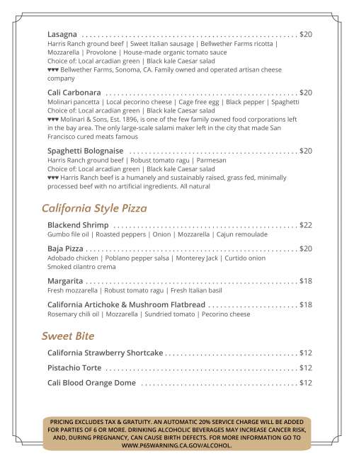 La Boucherie menu in Los Angeles, California, USA