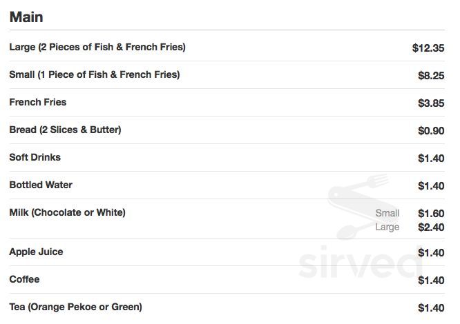 Your Fish & Chips Restaurant menu in St Thomas, Ontario