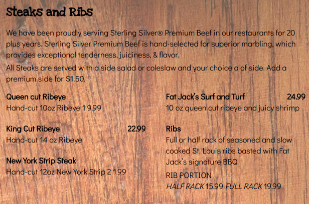 Fat Jack's menus in Walterboro, South Carolina, United States