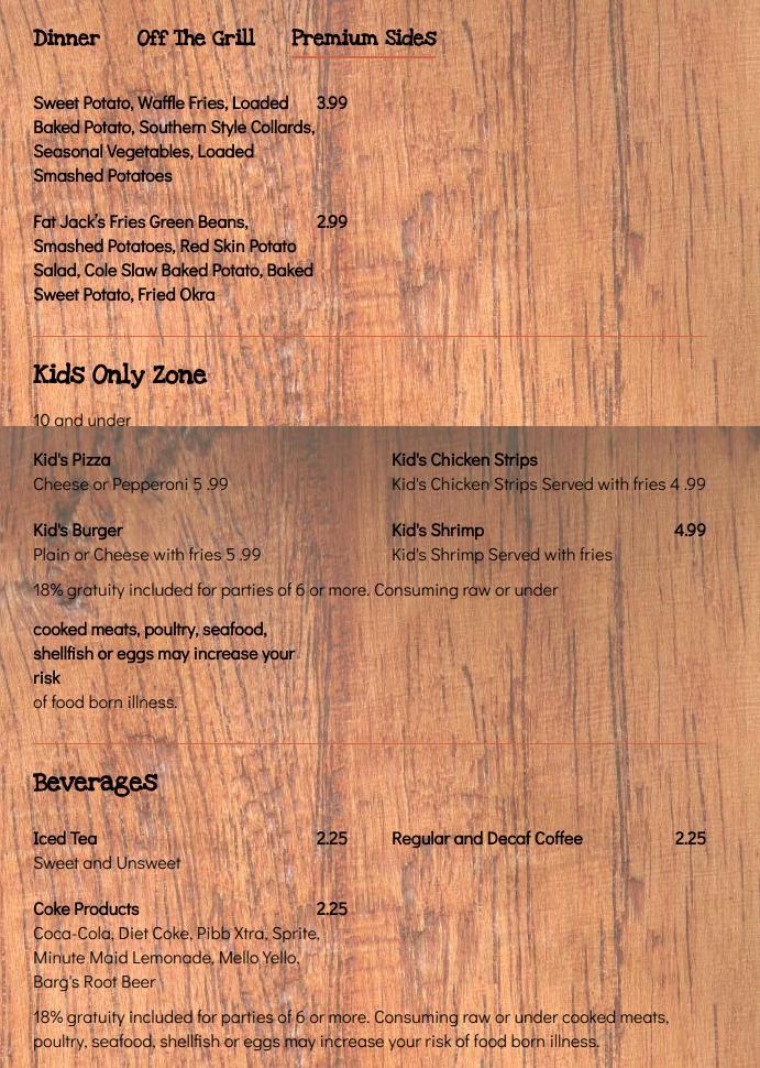 Fat Jack's menus in Walterboro, South Carolina, United States