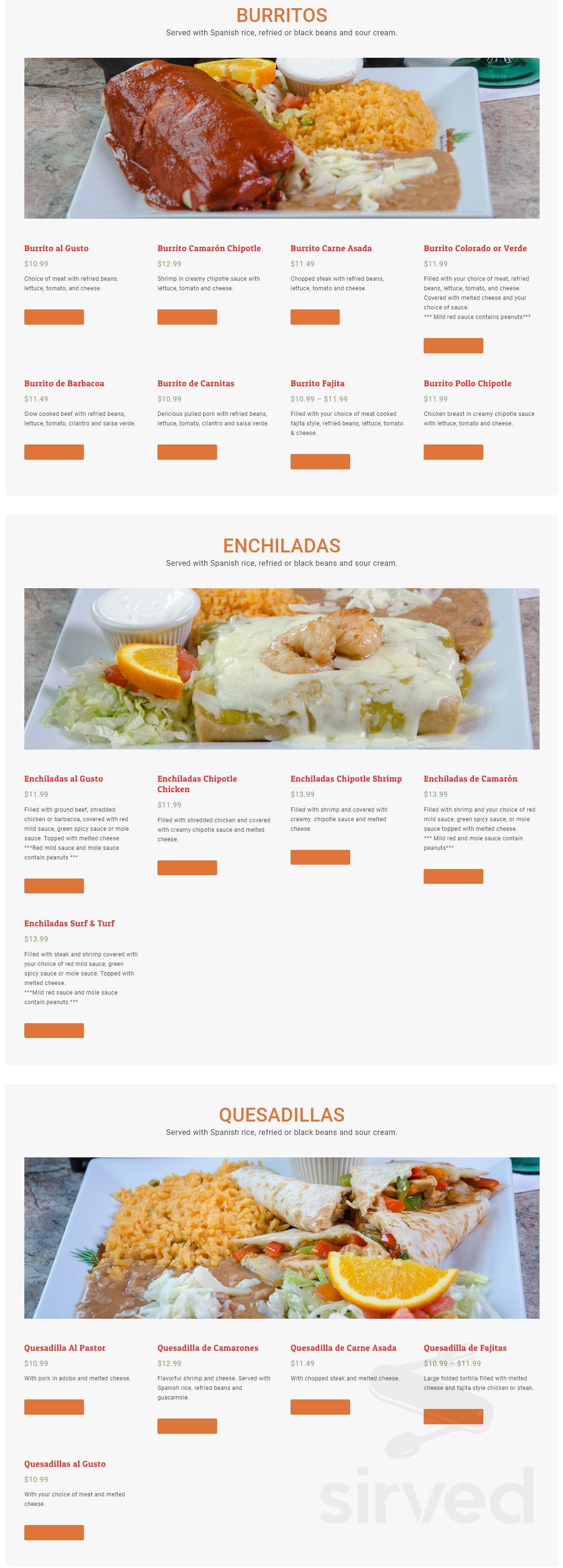 Casa Tequila menus in Pewaukee, Wisconsin, United States