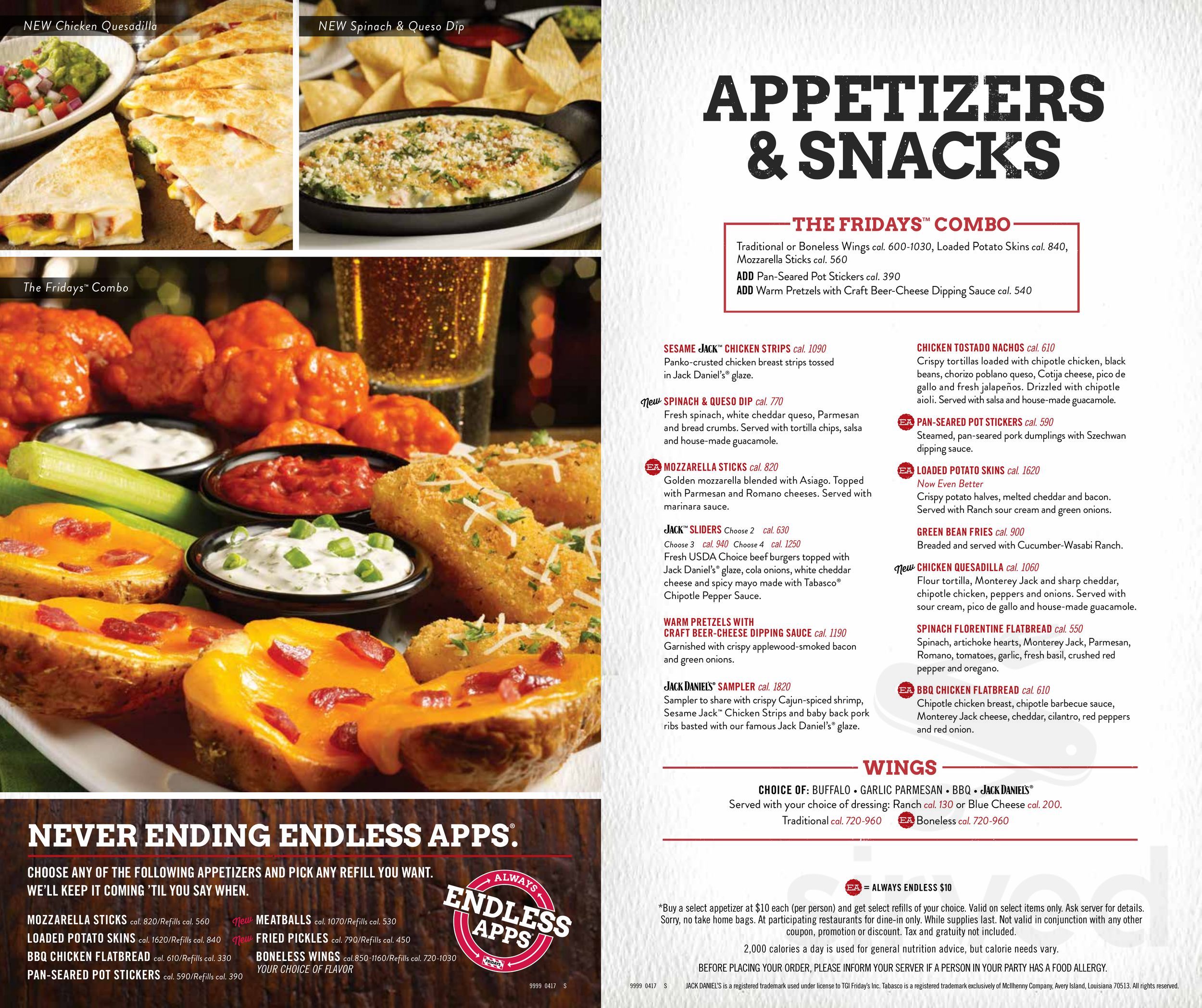 tgi fridays menu prices 2022