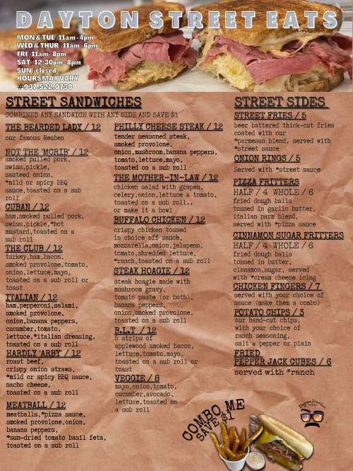 Dayton Street Eats menu in Kettering, Ohio, USA