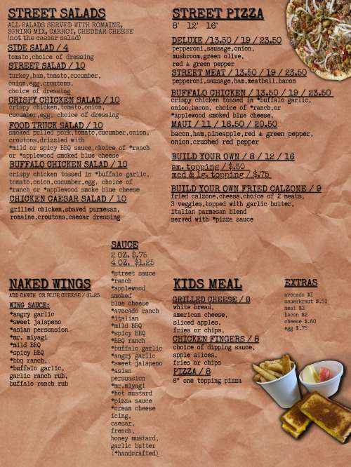 Dayton Street Eats menu in Kettering, Ohio, USA