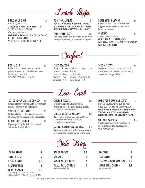 George's Pizza &amp; Restaurant menu in Unionville, Connecticut, USA