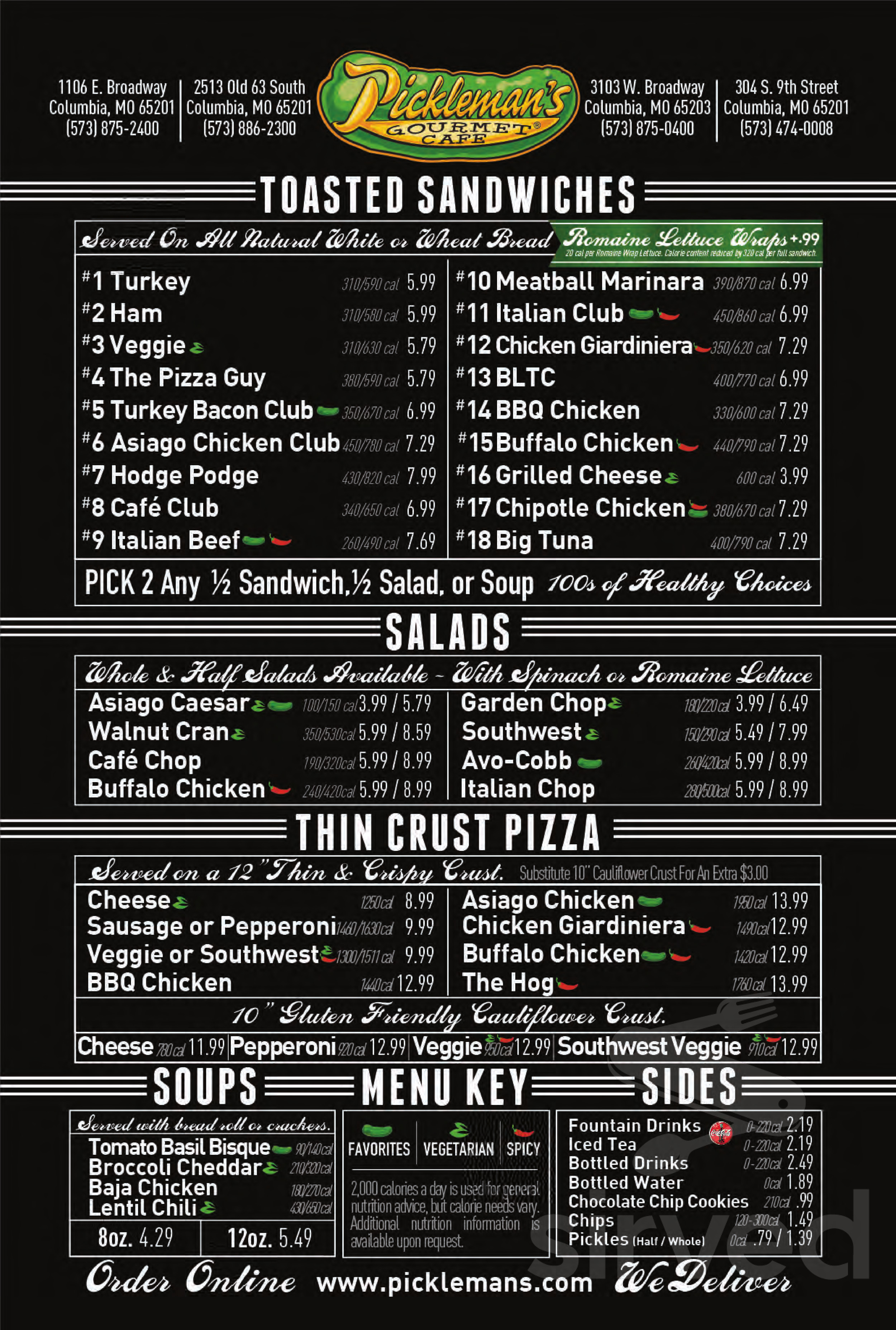 Pickleman s Gourmet Cafe Menu In Overland Park Kansas USA
