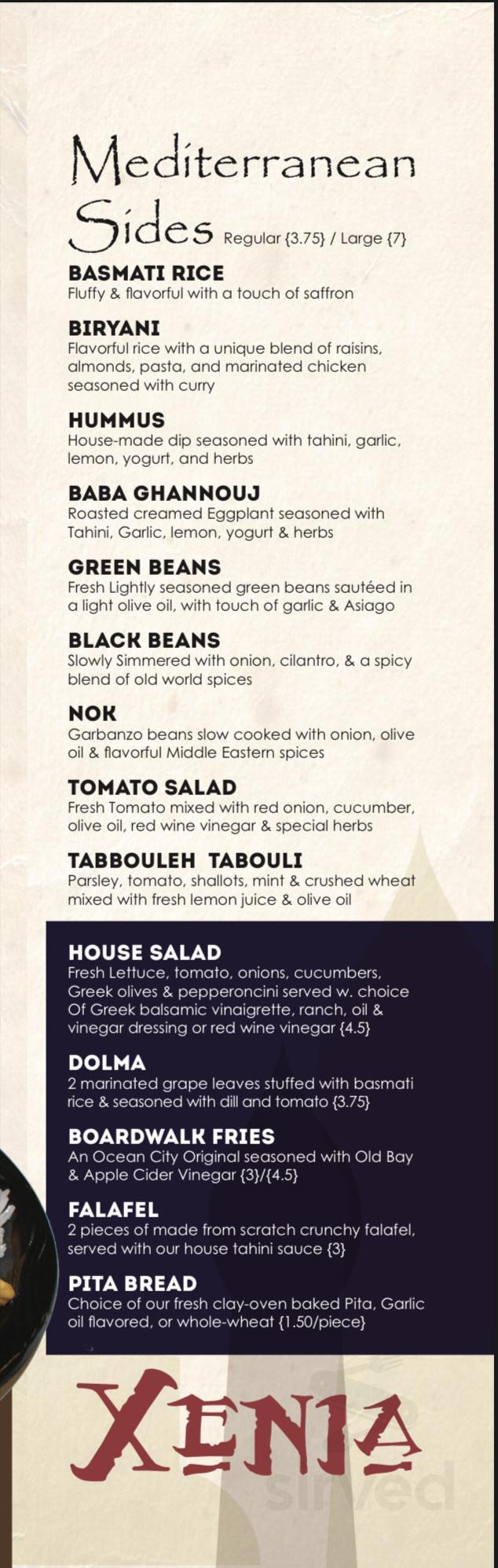 Xenia A Kebab Grille menus in Harrisonburg, Virginia, United States