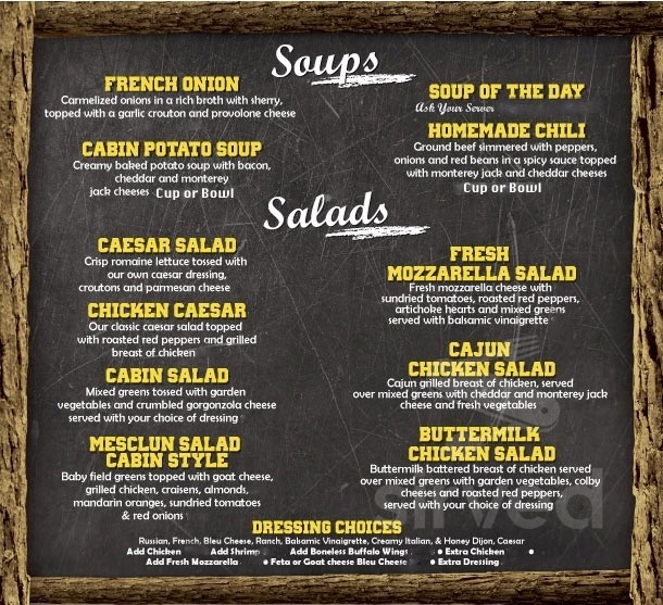 The Cabin Restaurant menus in Freehold, New Jersey, United States