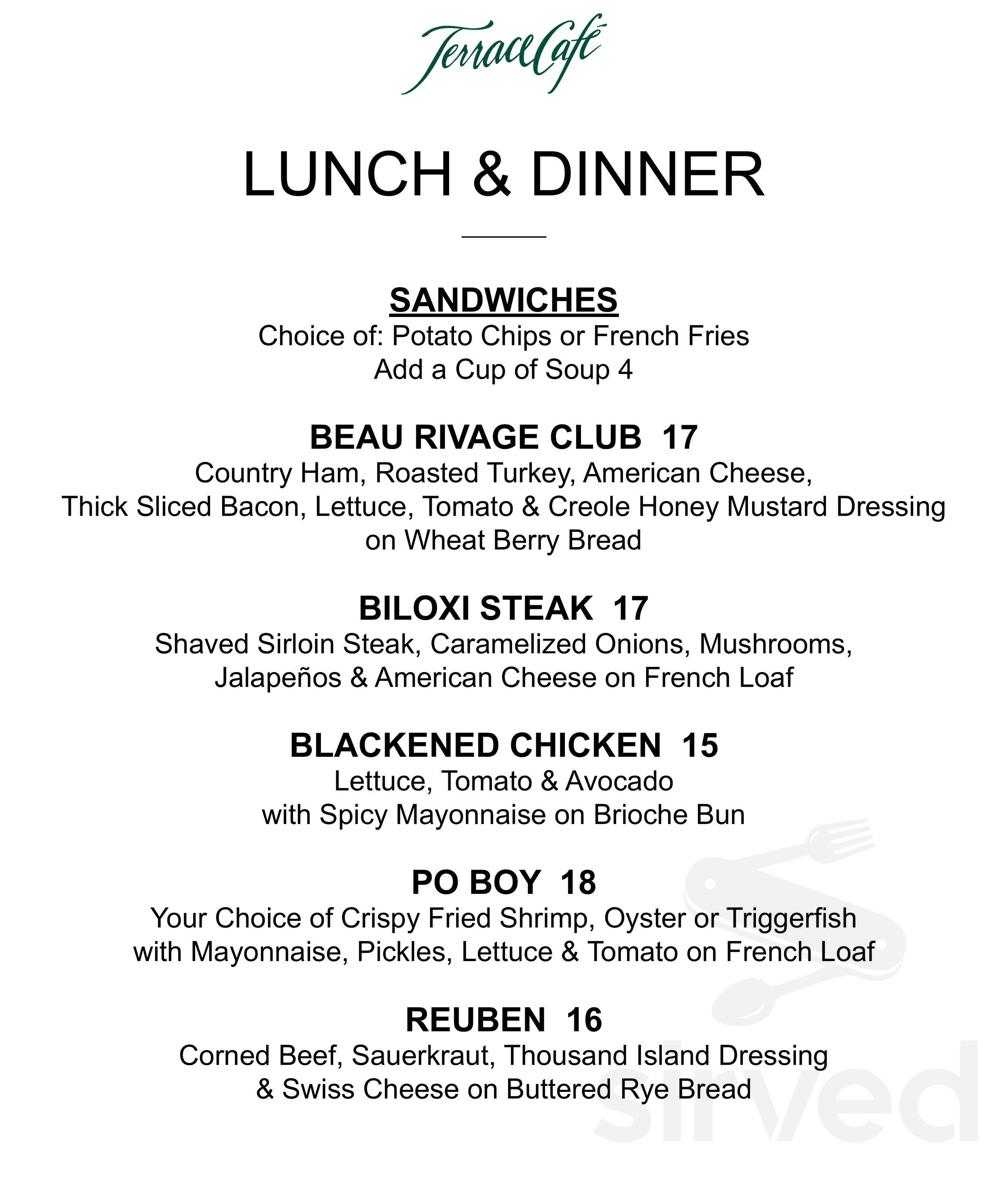 Atrium Cafe menu in Biloxi, Mississippi, USA