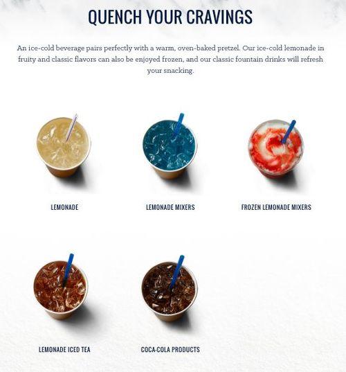 Auntie Anne's Pretzels menu in Olean, New York, USA