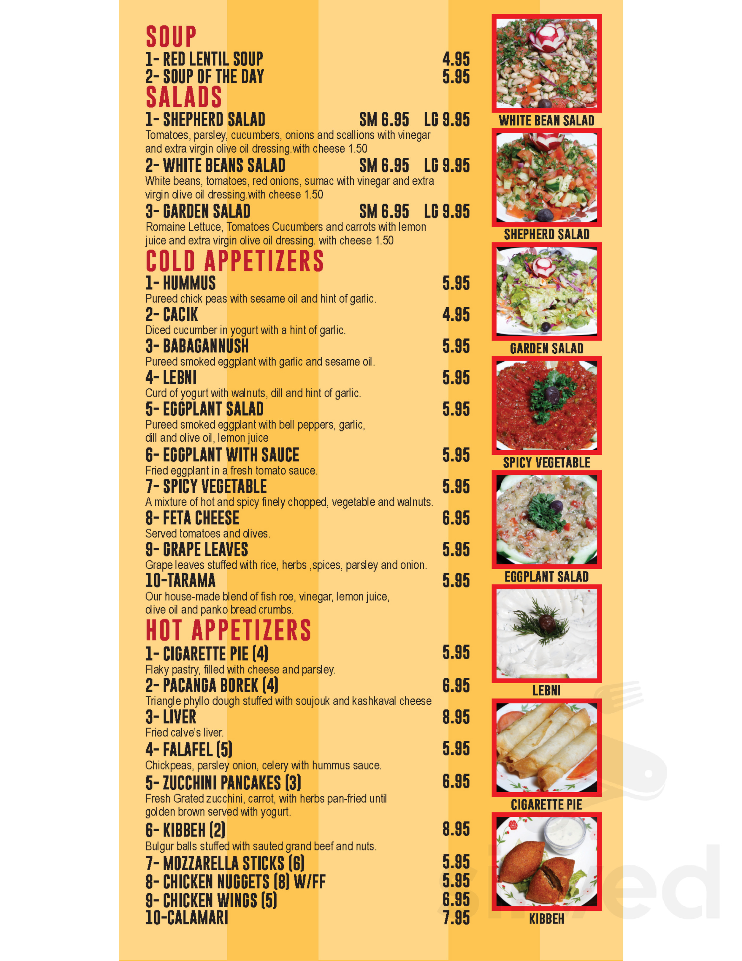 The Kebabci West take out menu in Westwood, New Jersey