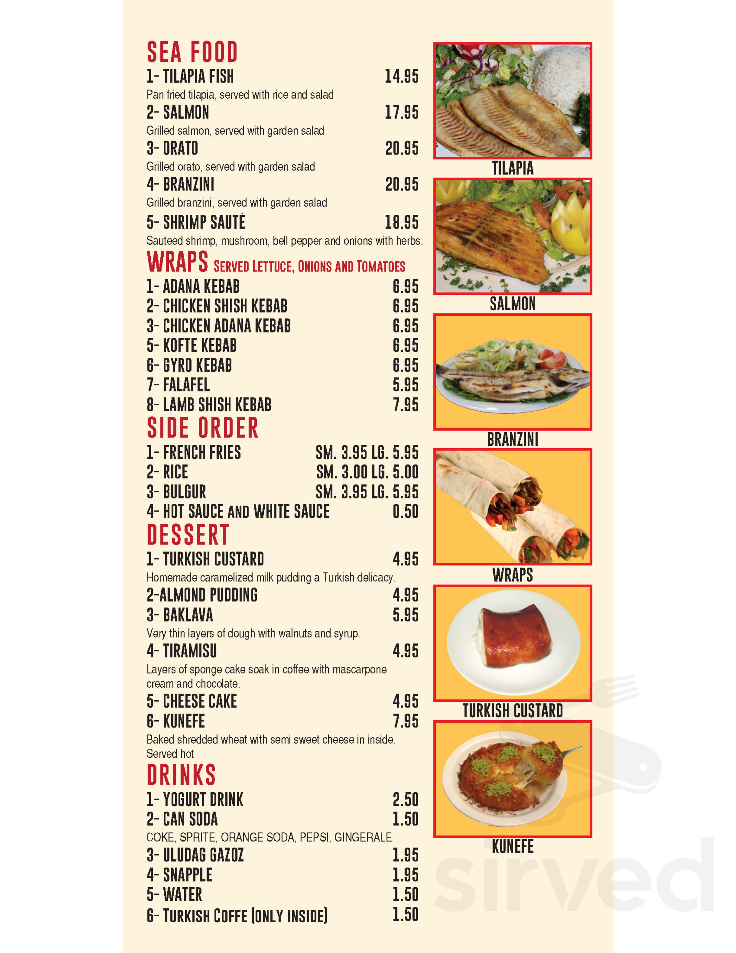 The Kebabci West take out menu in Westwood, New Jersey
