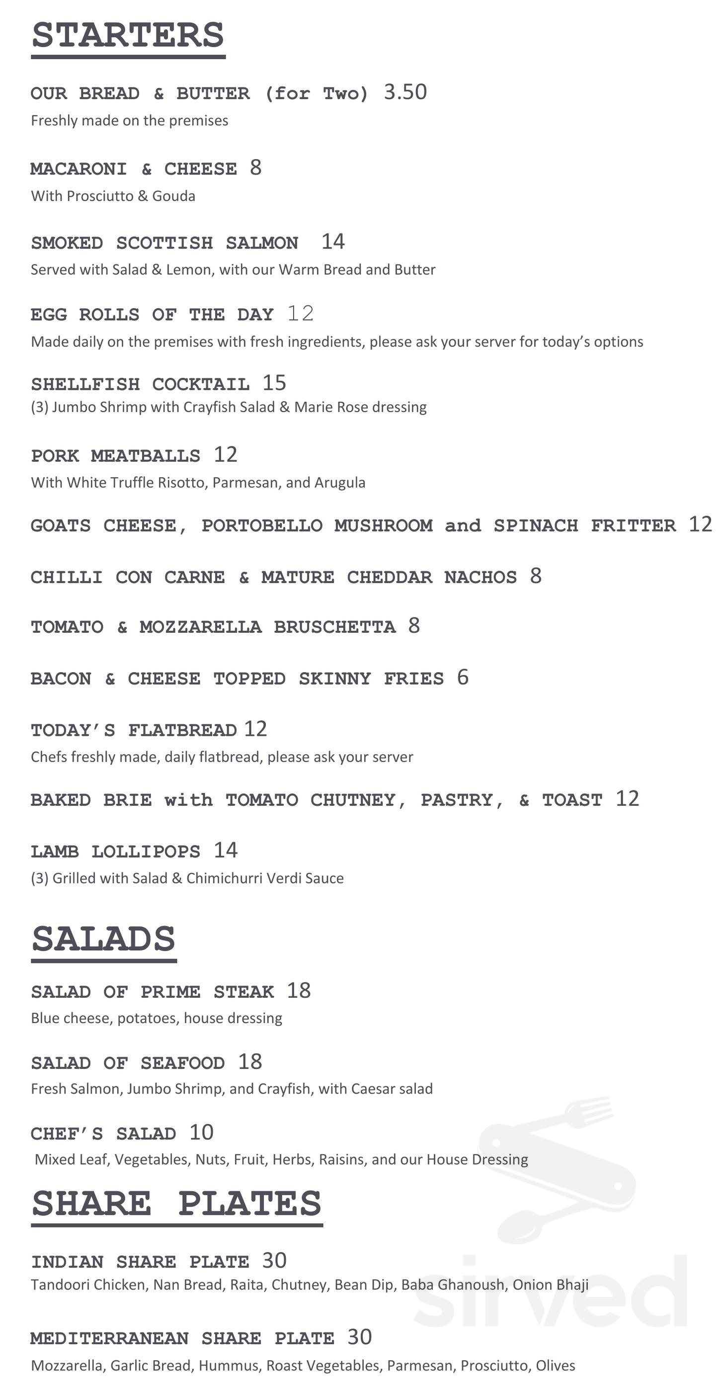 Menu - Collierville TN's Highlander Scottish Pub | Sirved