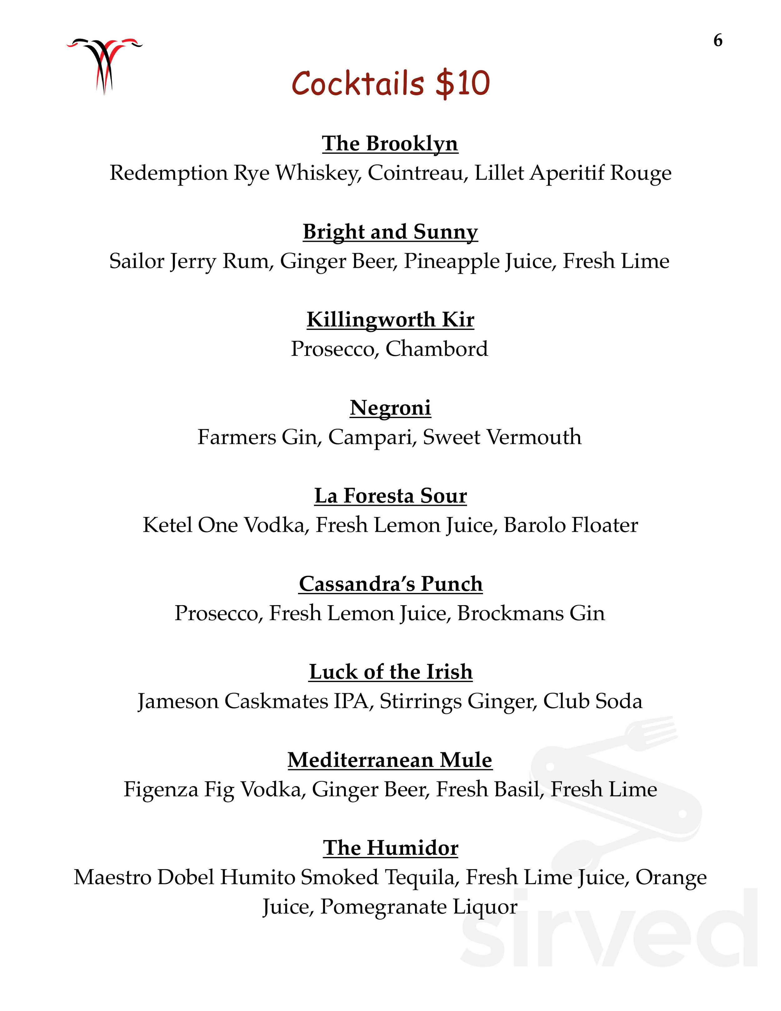 La Foresta Restaurant menu in Killingworth, Connecticut