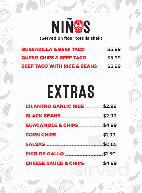 Cucho's Taco Grille menu in Greenville, South Carolina, USA
