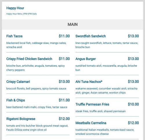 Sea Salt Menu In St Petersburg Florida USA happy-hour-menu-happy-hour-drinks-white-drinks-fancy-drinks-list