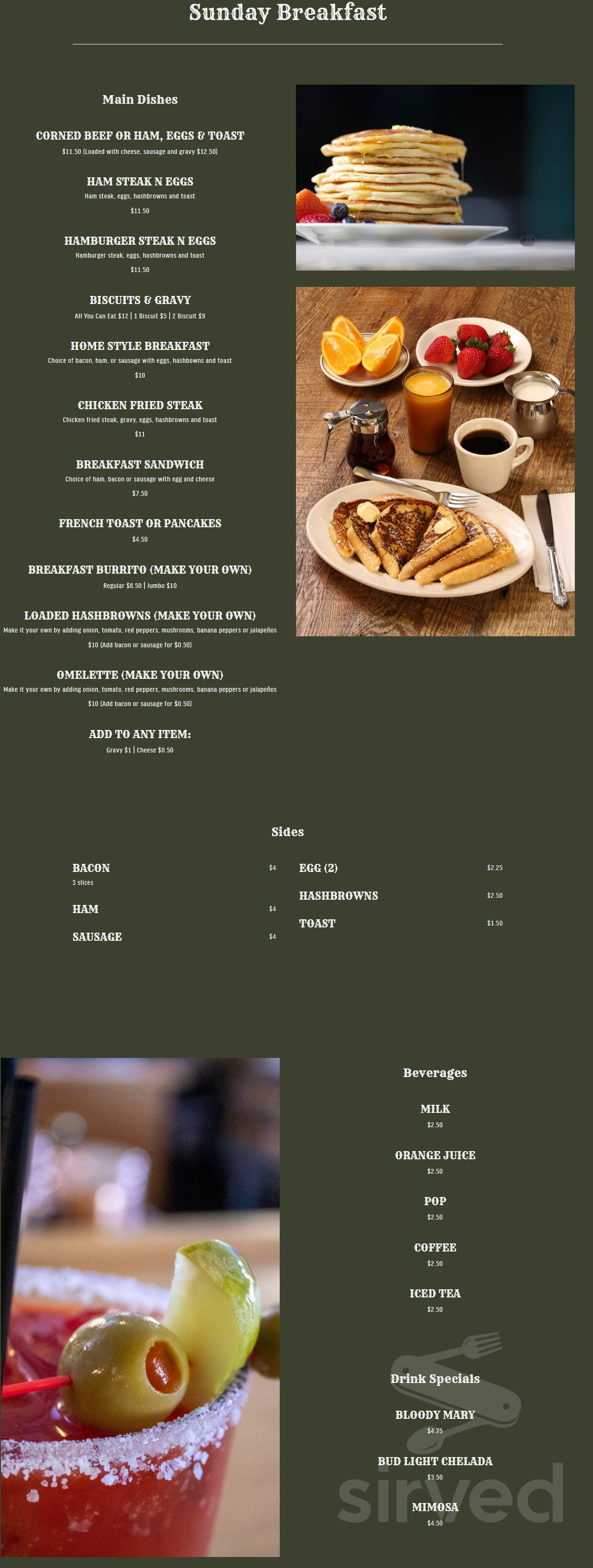 Uptown Bar & Grill menu in Grimes, Iowa, USA