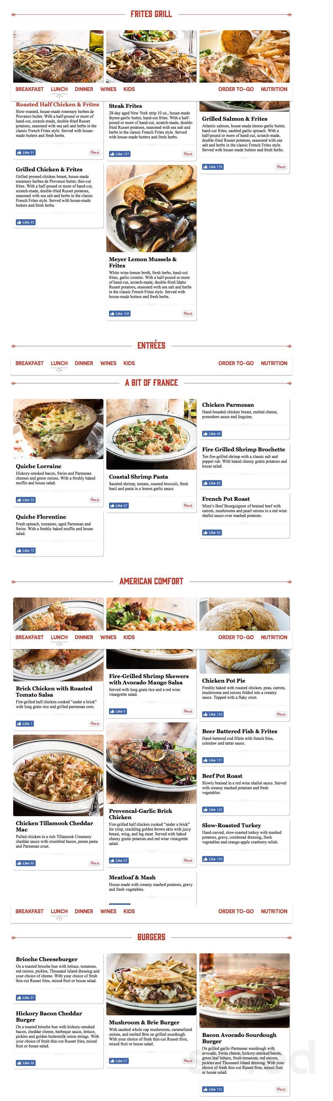 Mimi's Cafe menu in Yorba Linda, California
