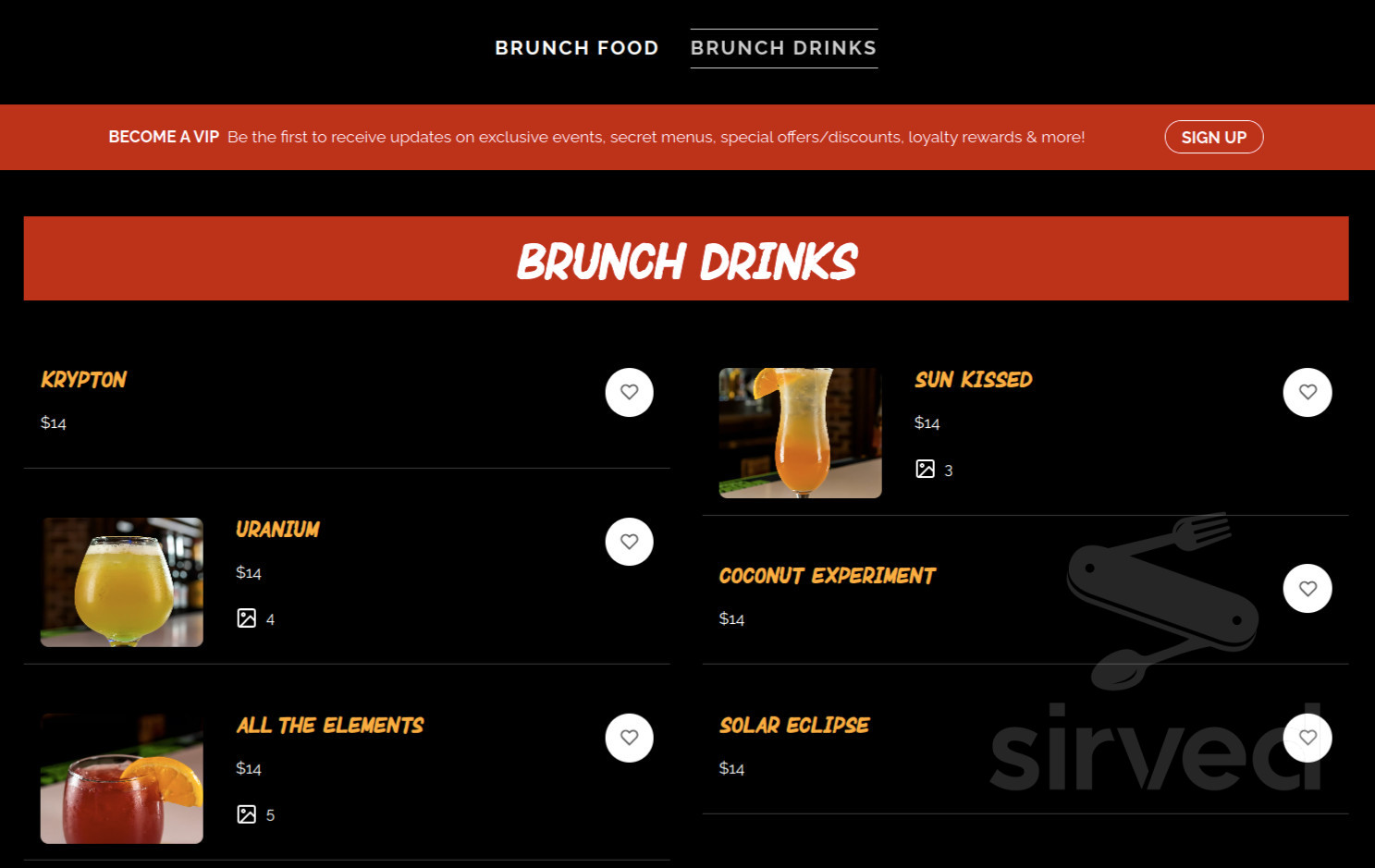 Atomic Bottle menu in Houston, Texas, USA