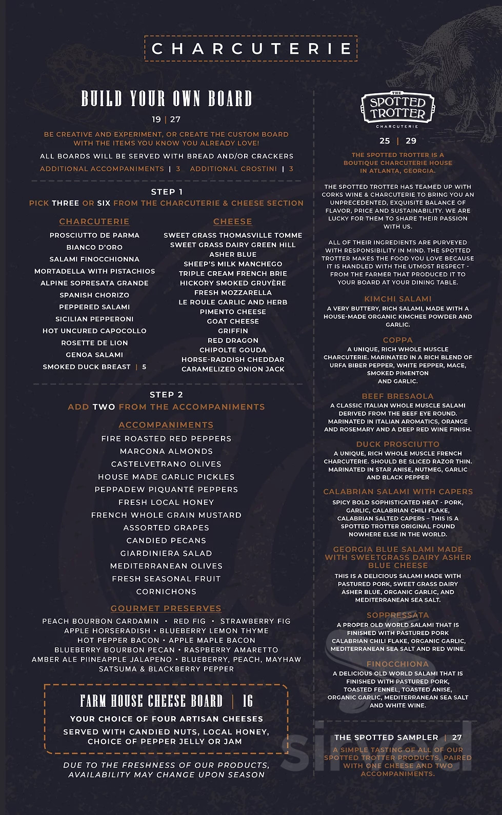 Corks Wine & Charcuterie menus in Albany, United States