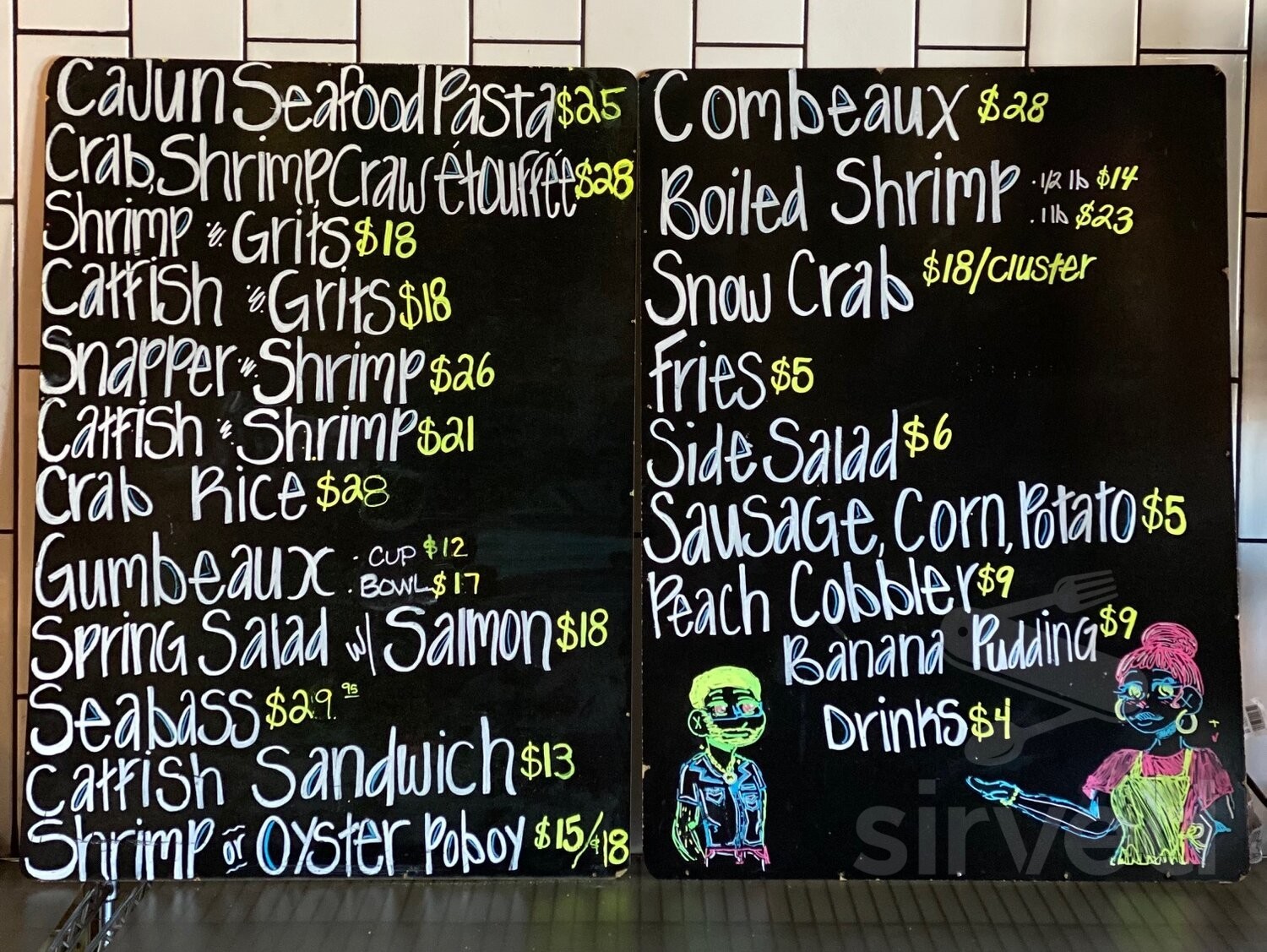 Backyard Boil House menu in Houston, Texas, USA