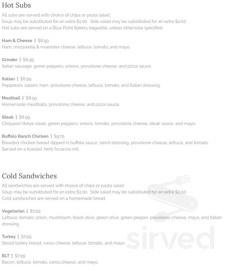 Savelli's menu in Manitou Springs, Colorado, USA