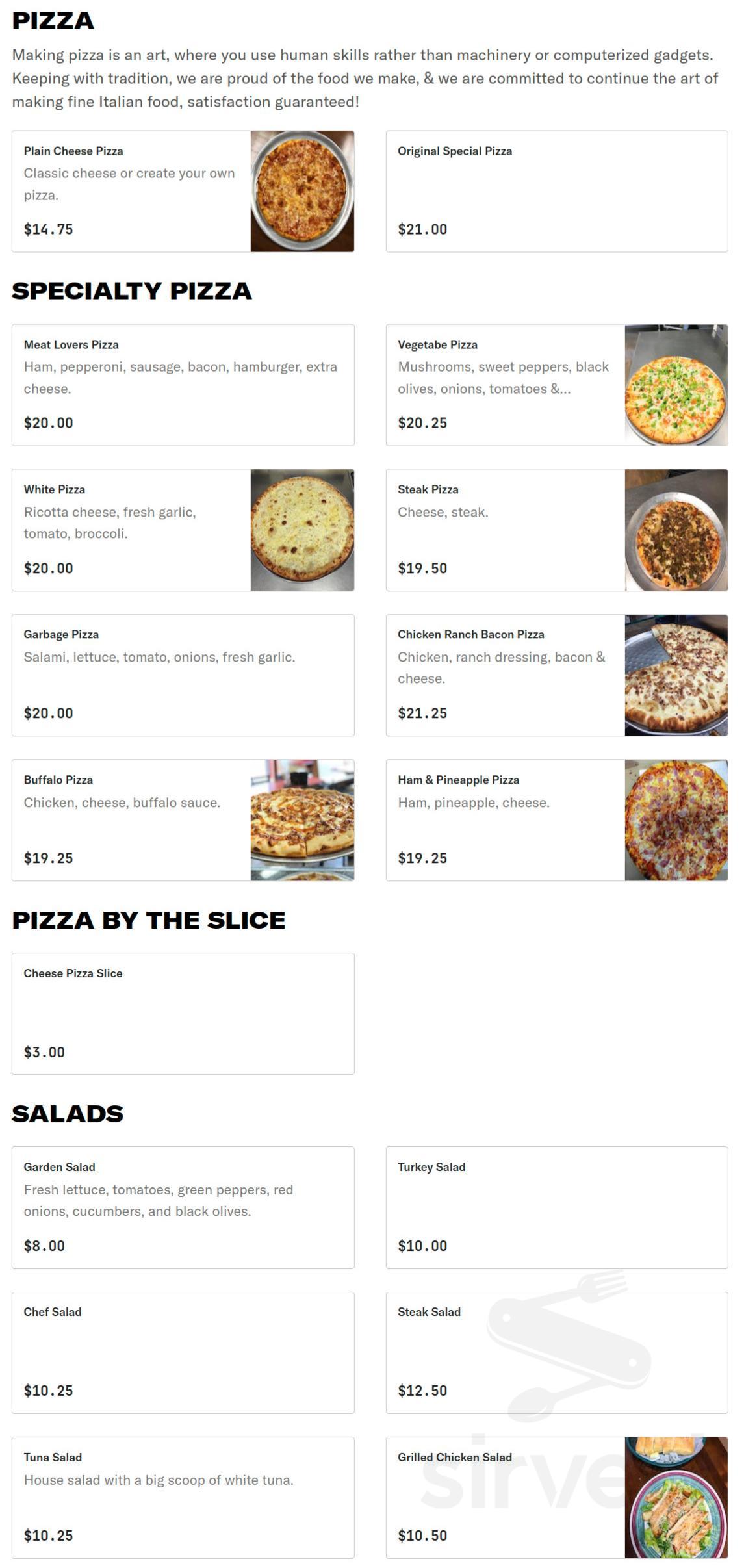 Original Italian Pizza menus in Milton, Pennsylvania, United States