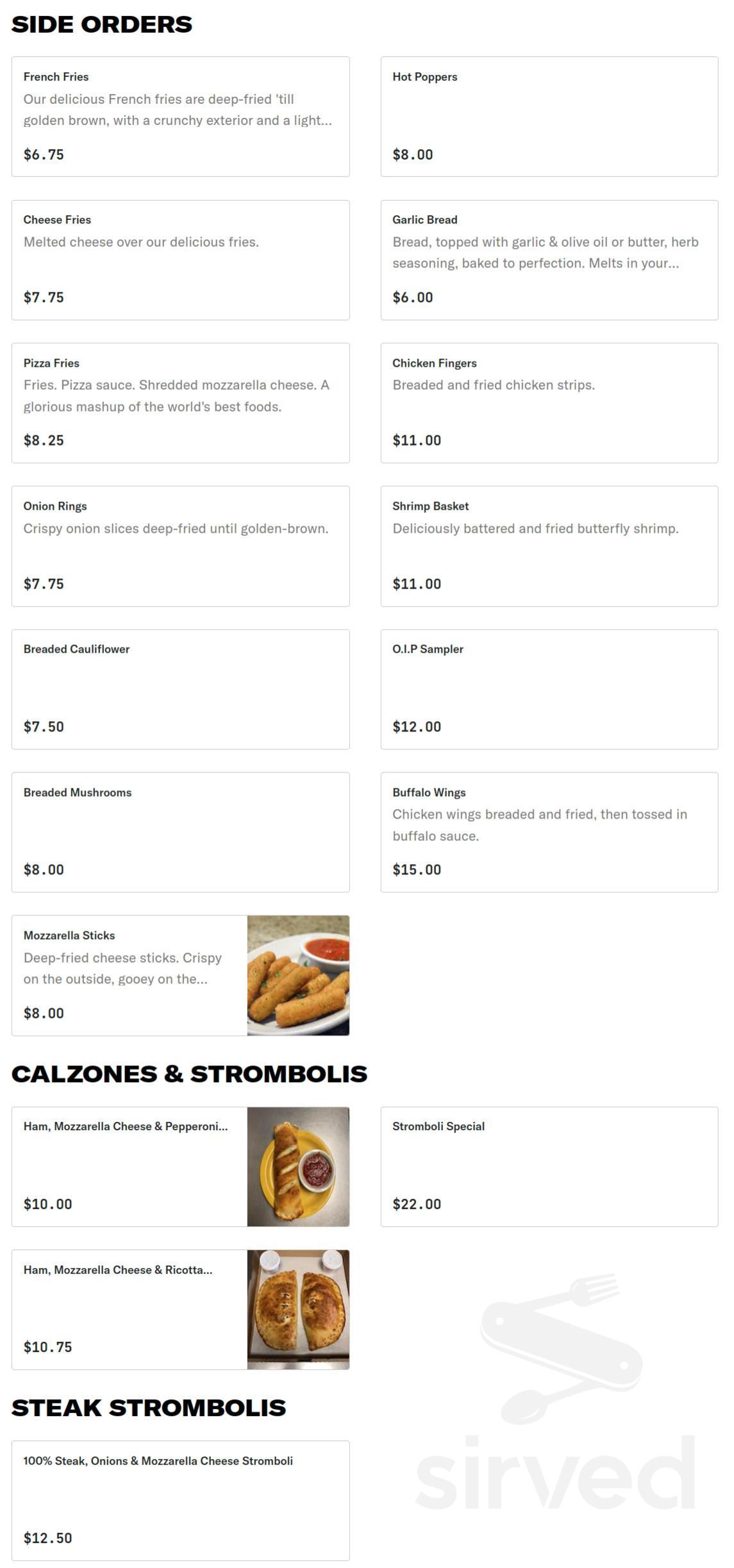 Original Italian Pizza menus in Milton, Pennsylvania, United States