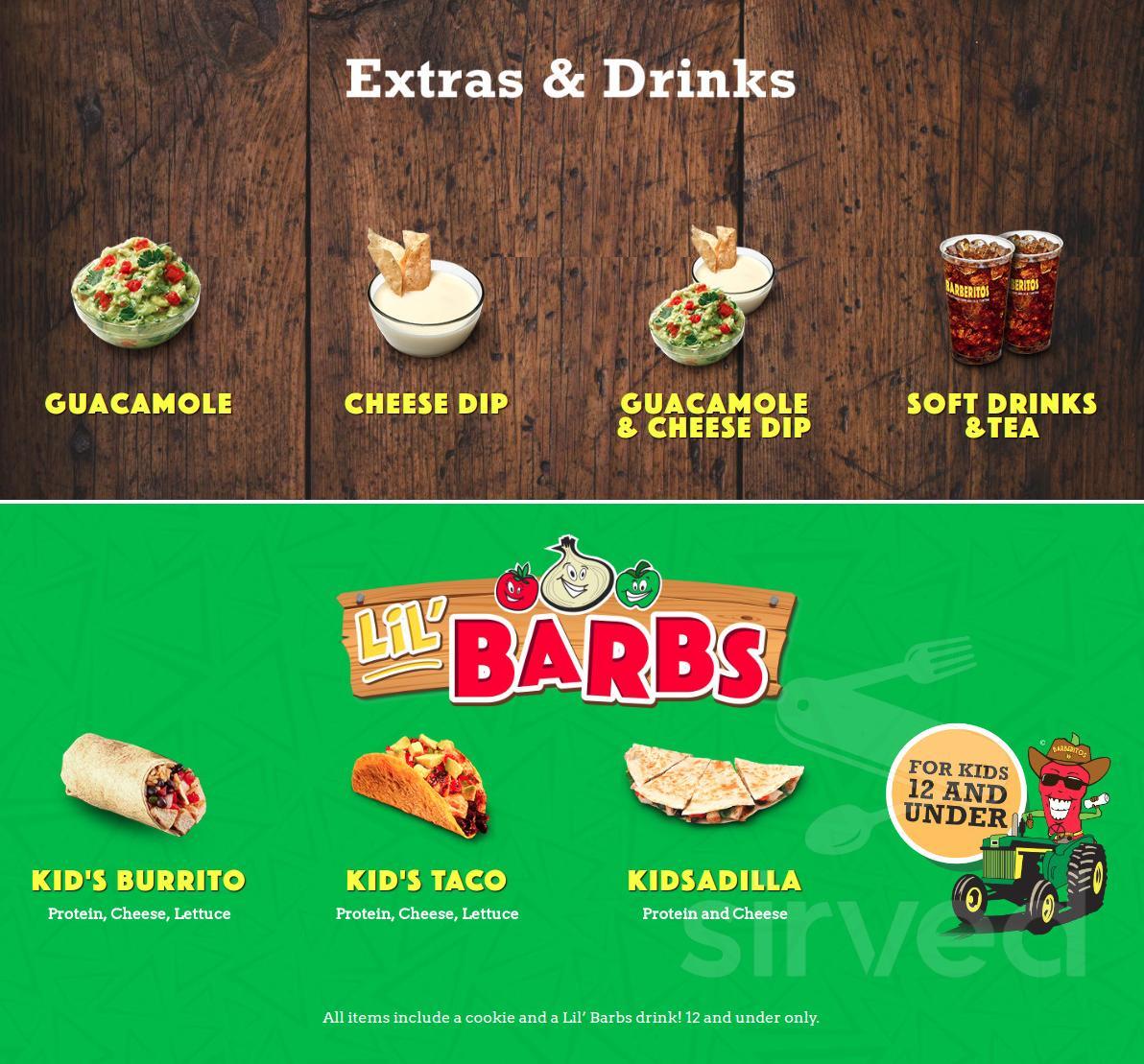 Menu for Barberitos in Warner Robins, Georgia, United States