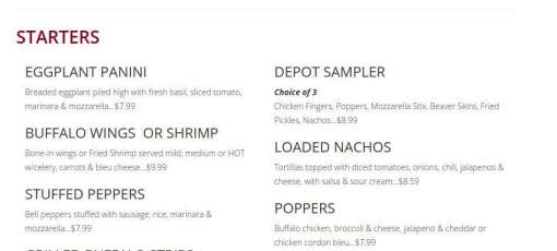 Menu for Abington Depot in Abington, MA | Sirved