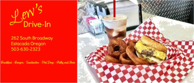 Lew's Drive-In Logo in Estacada, Oregon