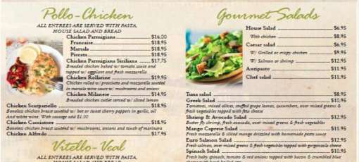 Maurizio's Italian Pizzeria Ristorante Cafe Menu