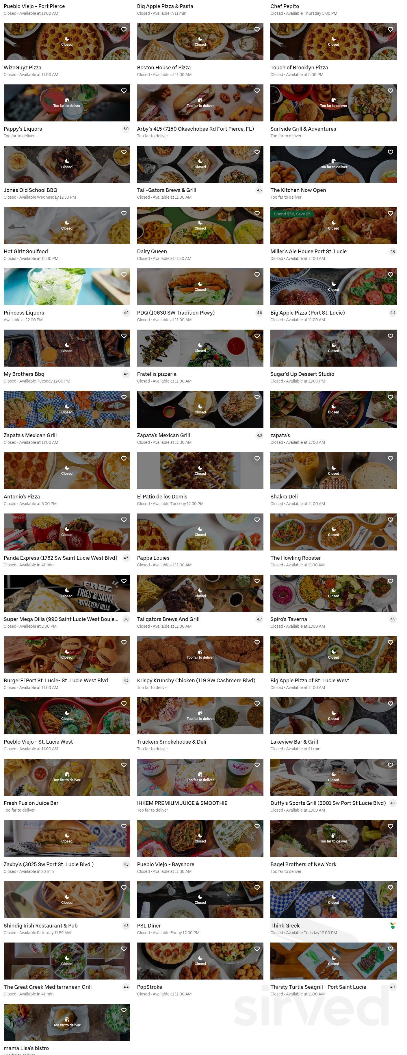 Bear's Big Burgers and Wings menu in Vero Beach, Florida, USA