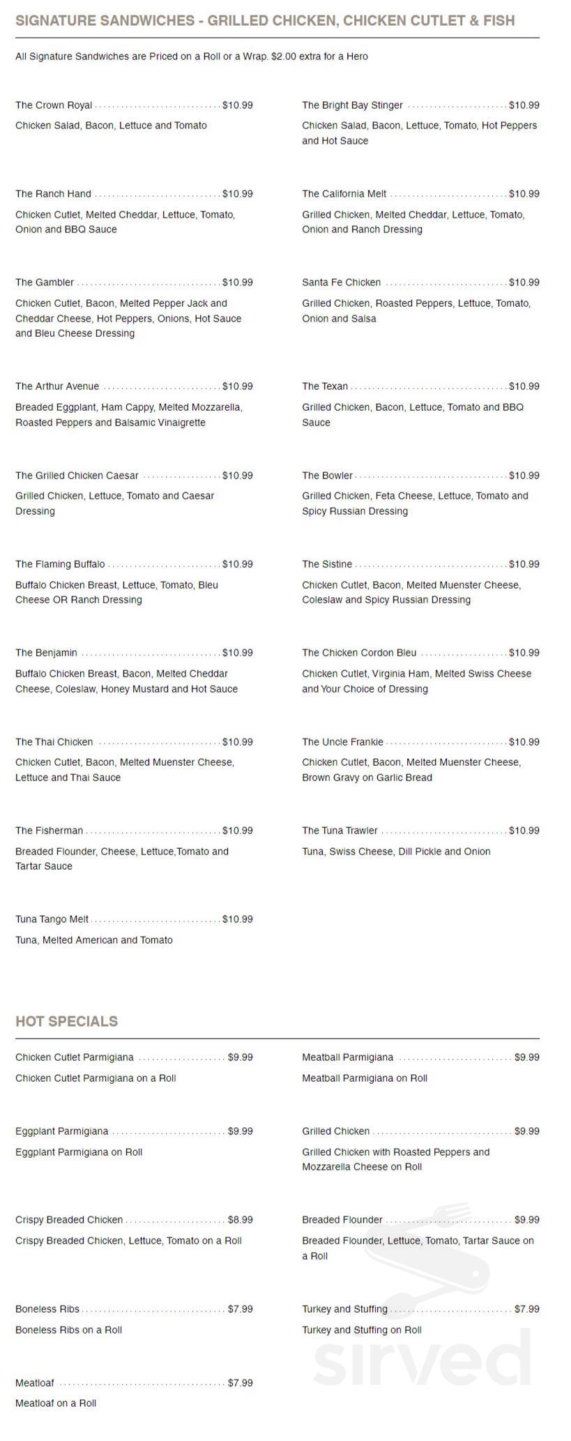 Bright Bay menu in Bay Shore, New York, USA