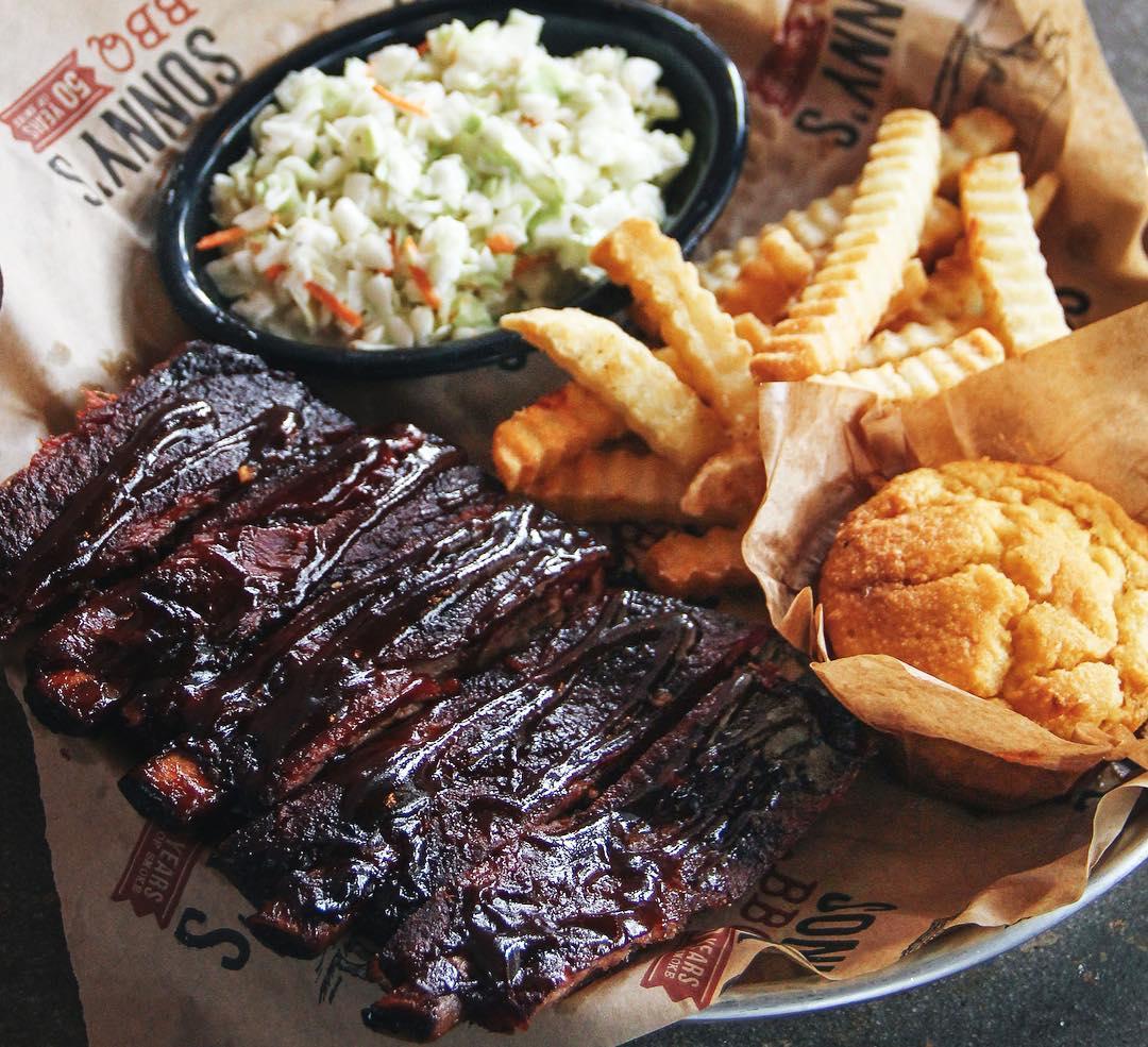 Sonny's BBQ menu in Tallahassee, Florida, USA