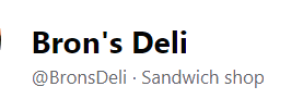 Bron's Deli Logo in Marietta, Pennsylvania