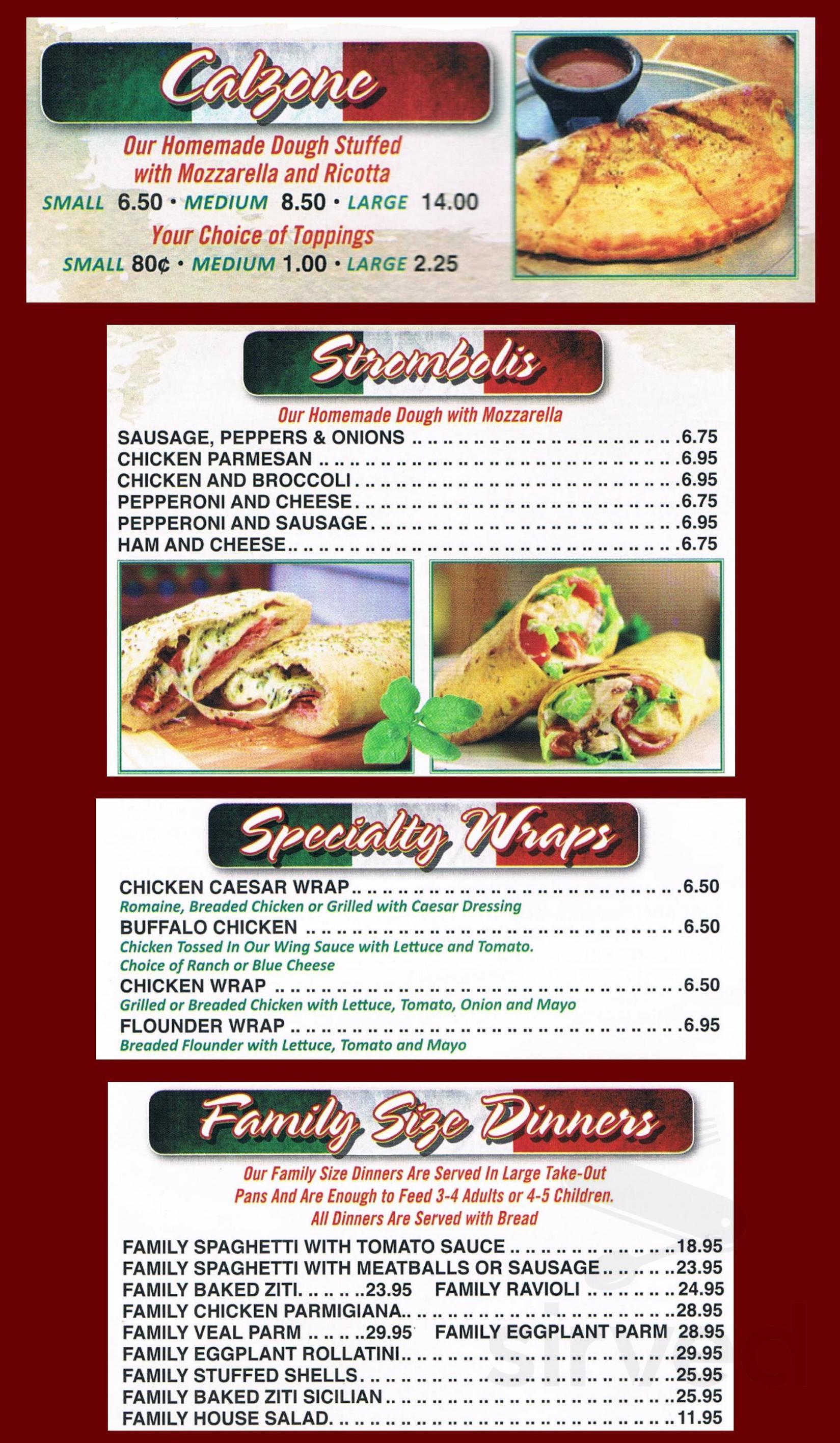 Vinnie's Pizza and Subs menu in Wall Township, New Jersey, USA