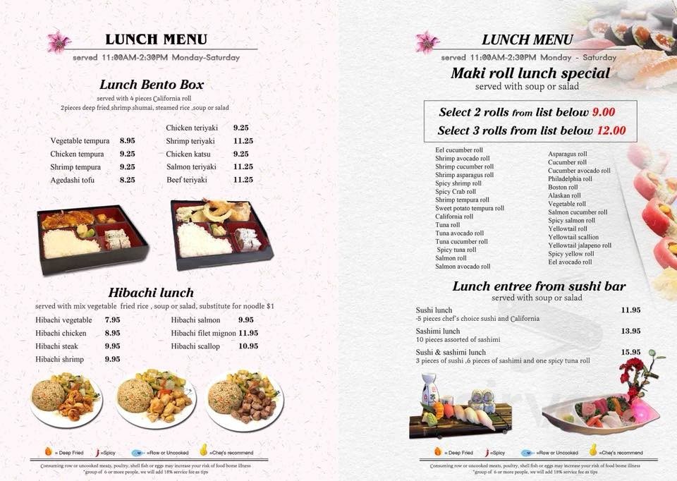 Edo Japan menu in Texas City, Texas, USA