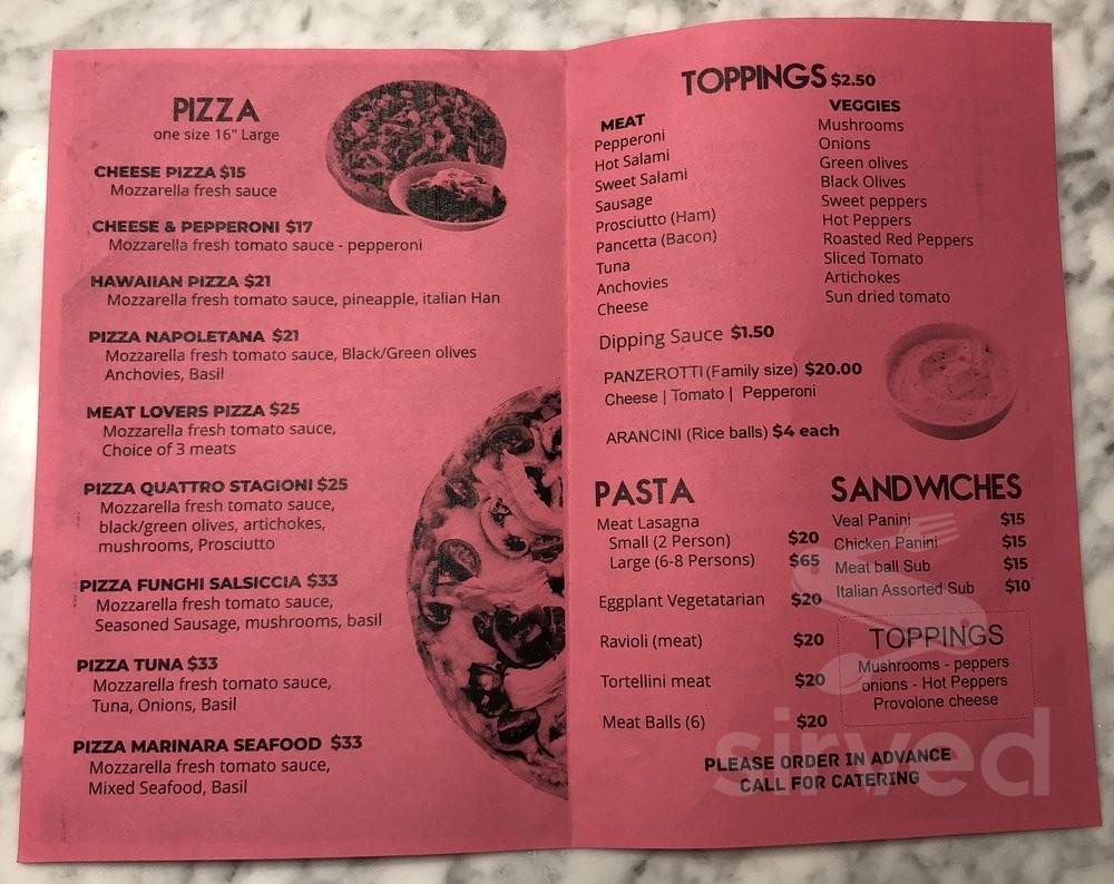 Menu for Pizza Napoli in WhitchurchStouffville, ON Sirved