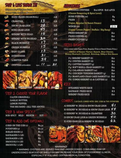 Tasty Crab House Rocky Mount menu in Rocky Mount, North Carolina, USA