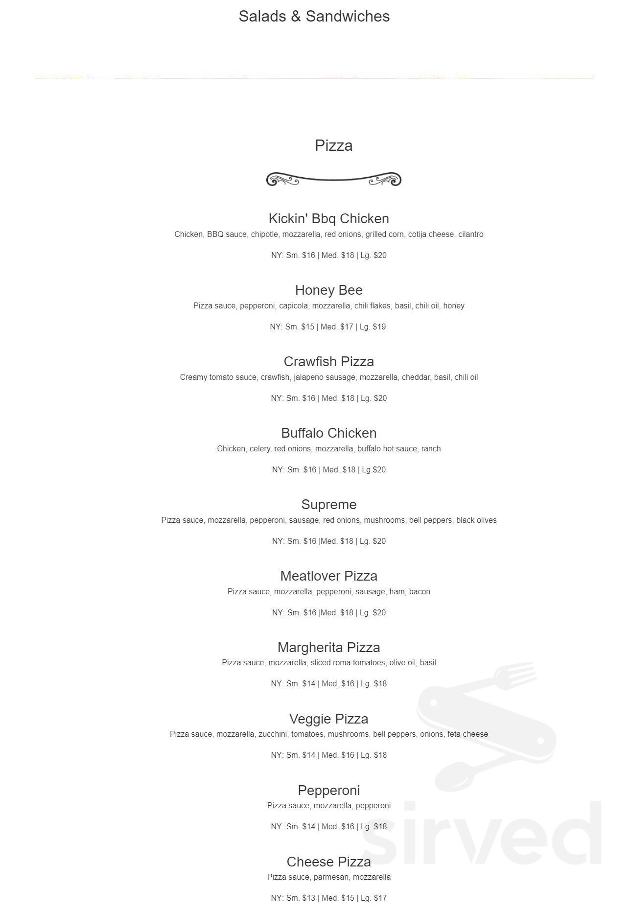 Parma Pizza Restaurant & Lounge menu in Houston, Texas, USA