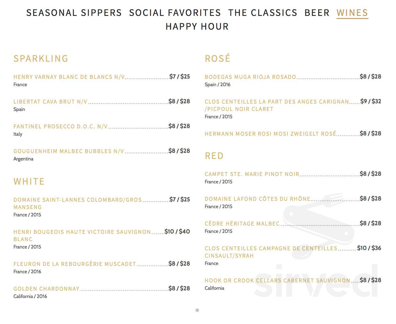 Menu - Chicago IL's Rogers Park Social | Sirved