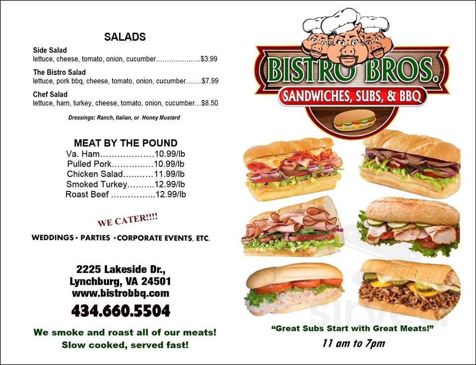 Bistro Bros. BBQ menus in Lynchburg, Virginia, United States