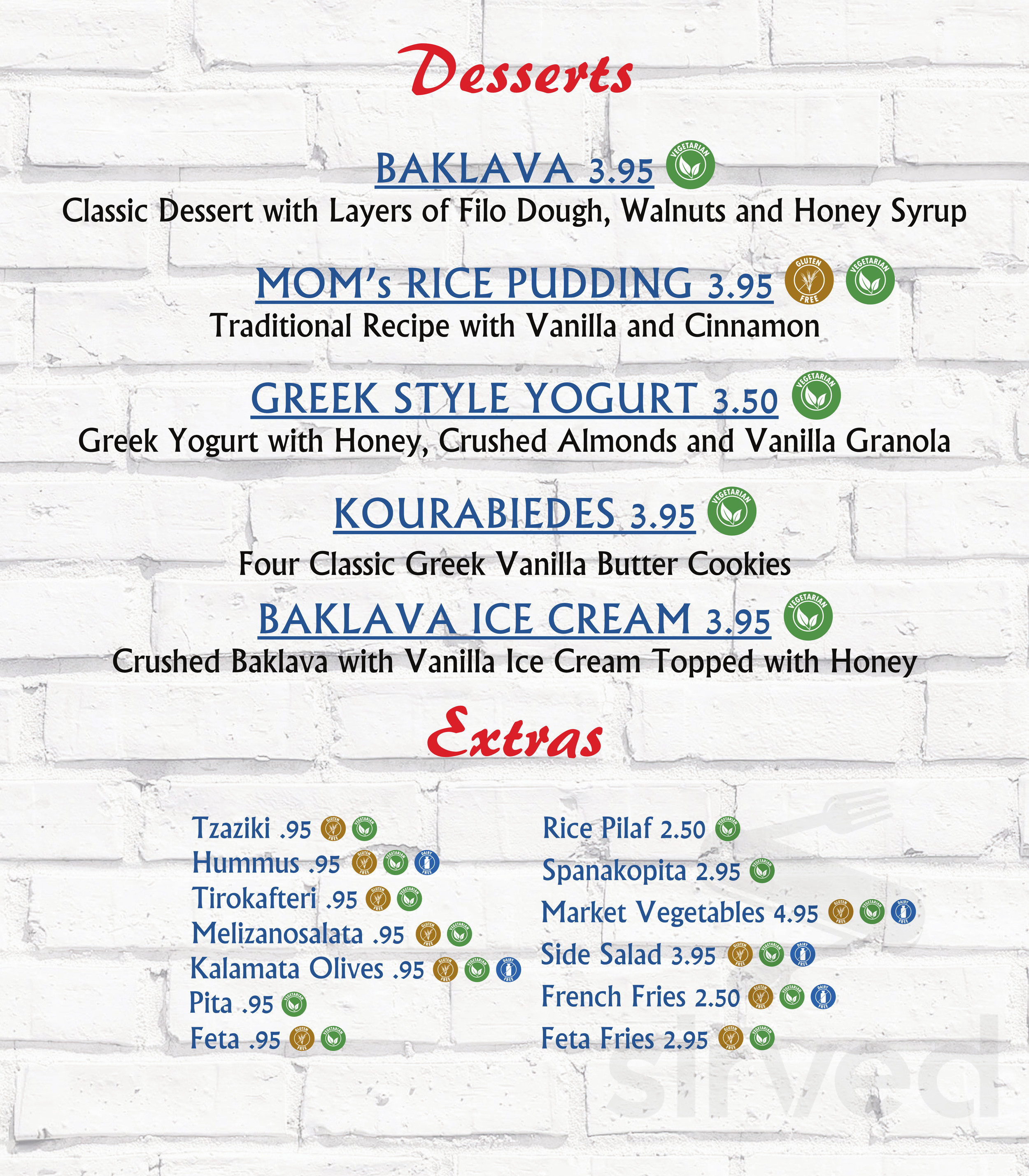 Menu - Las Vegas NV's The Great Greek Mediterranean Grill | Sirved